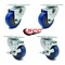 Service Caster 3.5 Inch Blue Polyurethane Wheel Swivel Top Plate Caster Set with 2 Brakes SCC SCC-20S3514-PPUB-BLUE-TP3-2-TLB-2 - alternate 2